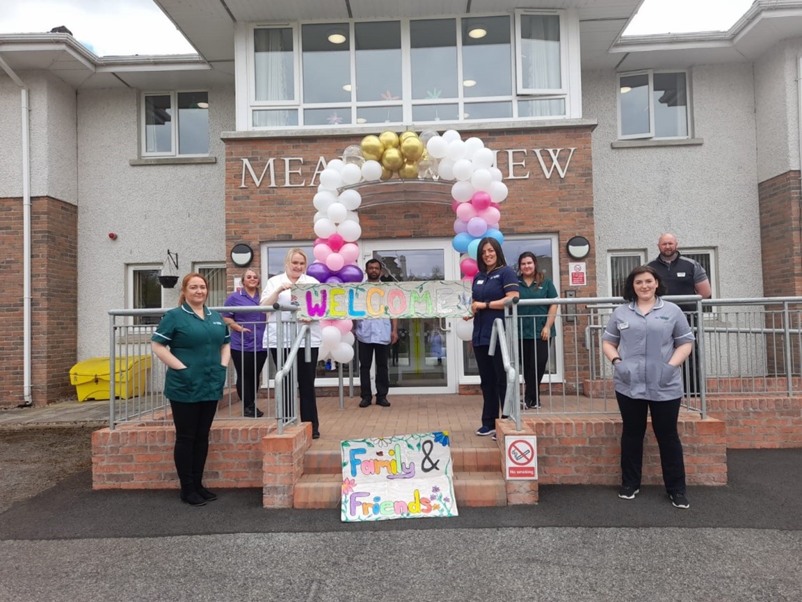 Meadow View Care Home back first visitors Kathryn Homes